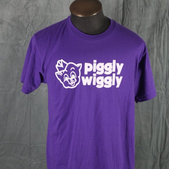 Retro Adverstiing Shirt - Pggly Wiggly Logo on Purple - Men's Large - Picture 3 of 9